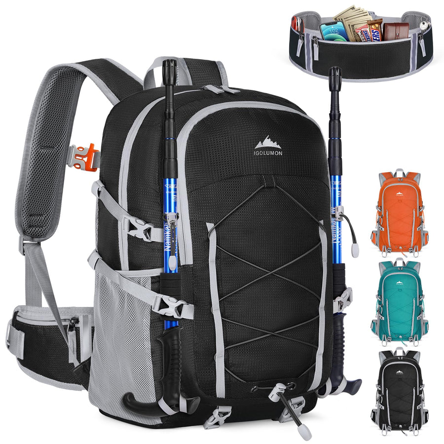 Mochila de día plegable 40 L – Riñonera desmontable
