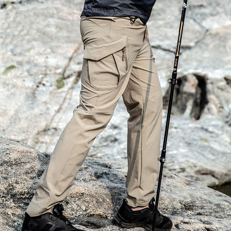 NMshop men's quick-dry khaki cargo hiking pants – view 2