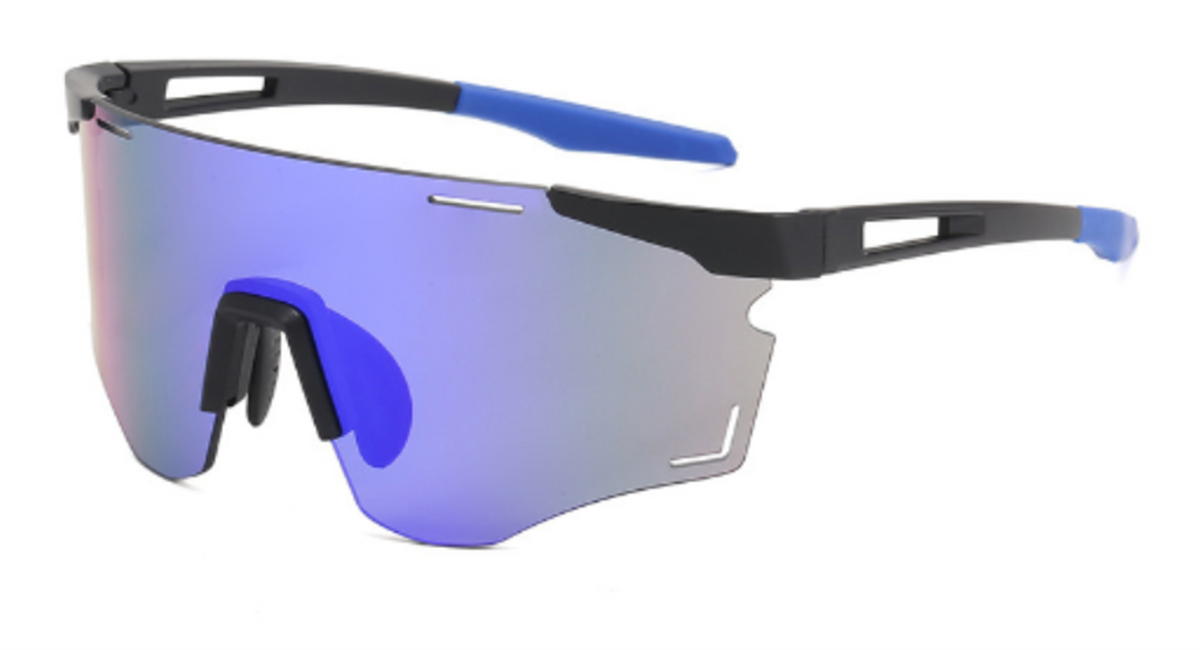 NMshop running sport sunglasses with wraparound mirror lens – view 4